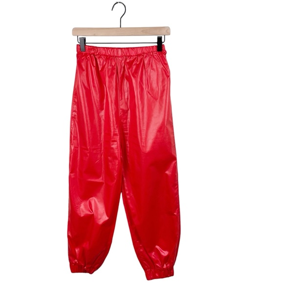 Antonio Ruspoli Vintage 80s Women's Tracksuit Bright Red Ruched Jacket Joggers - Picture 6 of 16